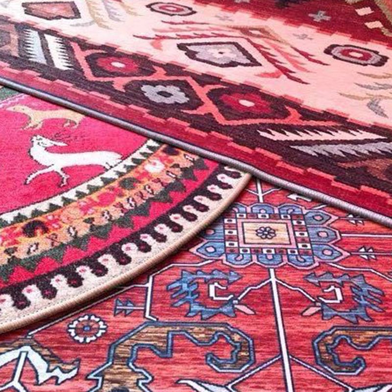 Colorido área de patrón tribal alfombra azul alfombra tradicional poliéster alfombra anti-slip para sala de estar