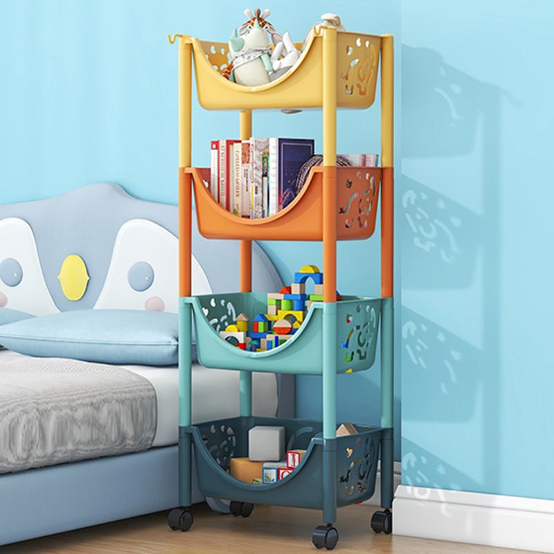 Scandinavian Style Bookcase with Casters Shelf Bookcase for Home and Office