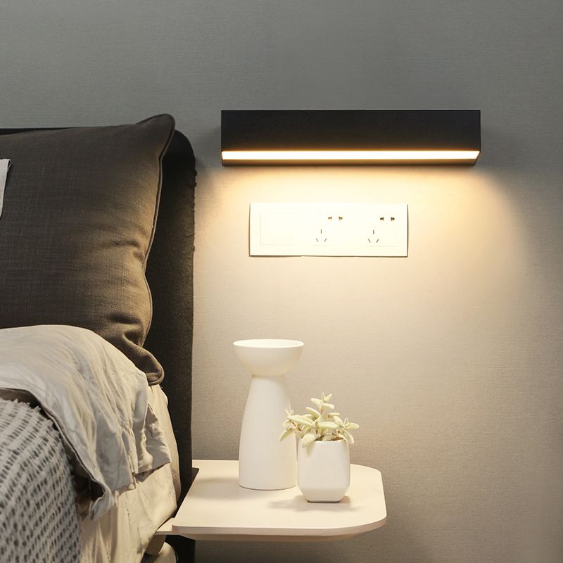 Modern Minimalist Style Rectangle Flush Mount Wall Sconce Aluminum 1 Light Wall Mount Light Fixture for Bedroom