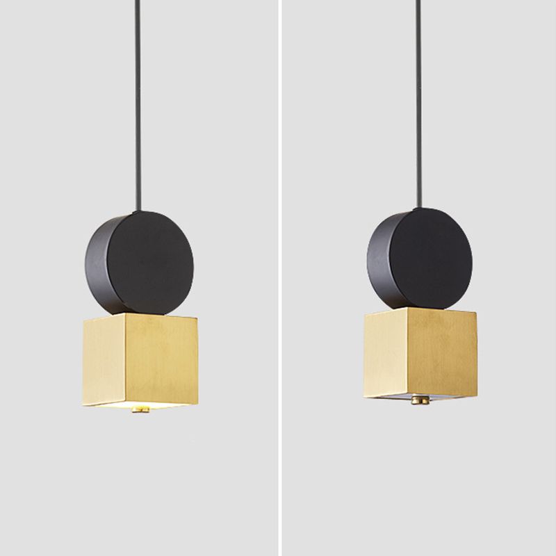 Contemporary Geometric Shaped Drop Pendant Metal 1 Light Suspension Light