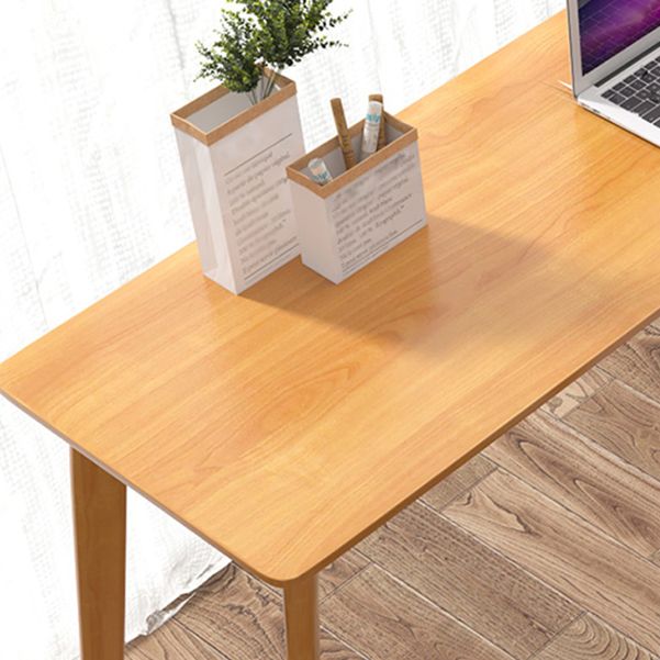 Modern Style Office Desk Curved Solid Wood Parsons Desk for Home