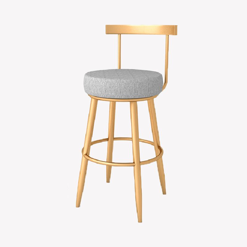 Glam Style Counter Stool Upholstered Living Room Bar Stool with Metal Legs
