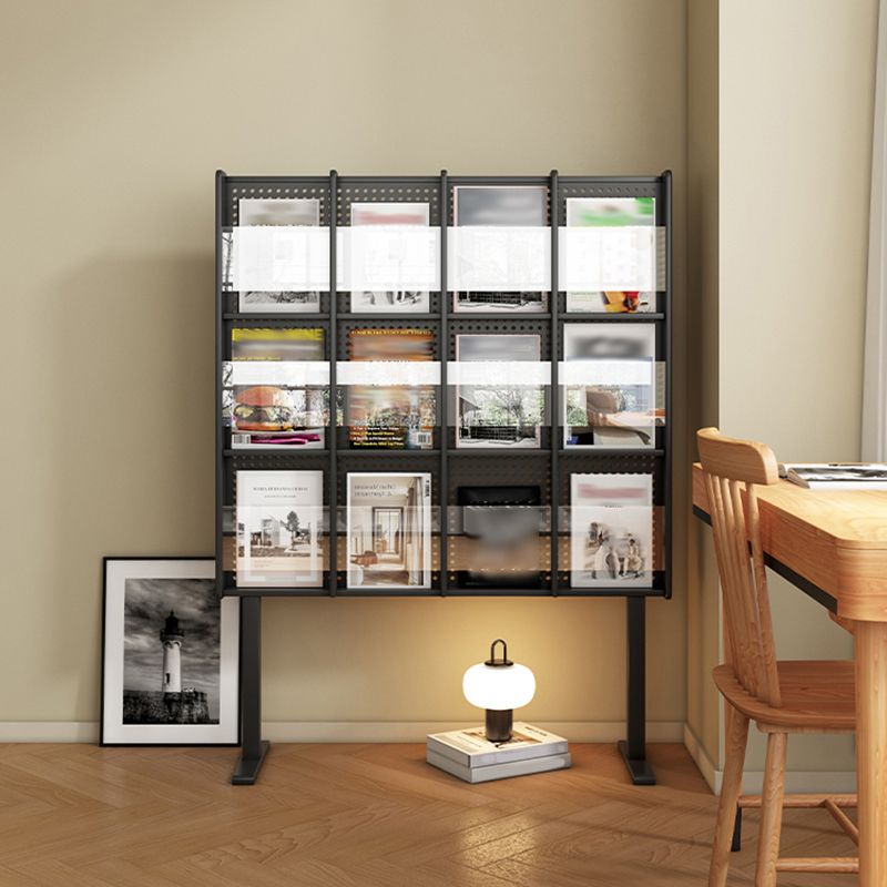 Modern Style Closed Back Bookshelf Standard Metal Bookcase with Shelves