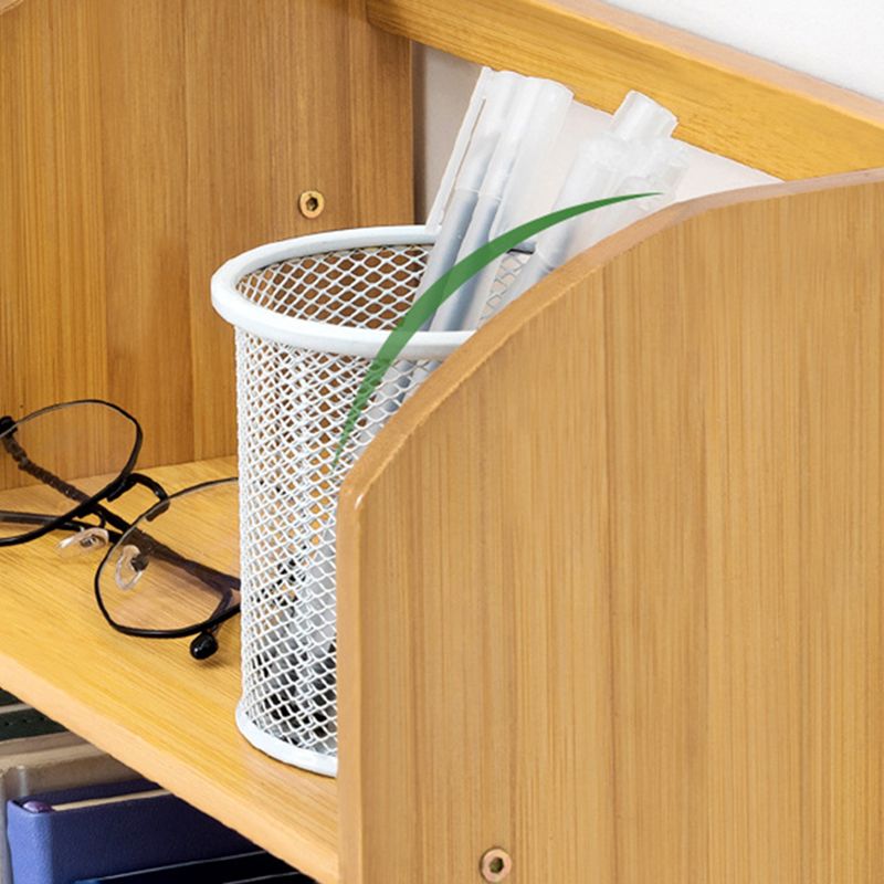 Modern Style Open Back Bookshelf Bamboo Bookcase with Shelves