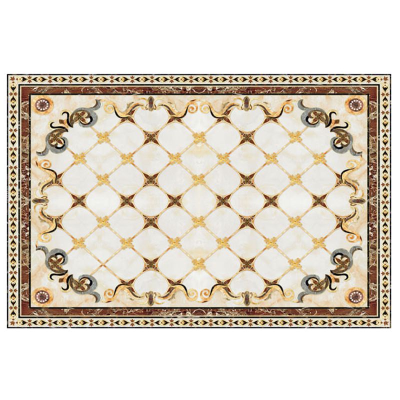 Solid Color Nordic Area Carpet Polyester Tile Print Indoor Rug Easy Care Carpet for Living Room