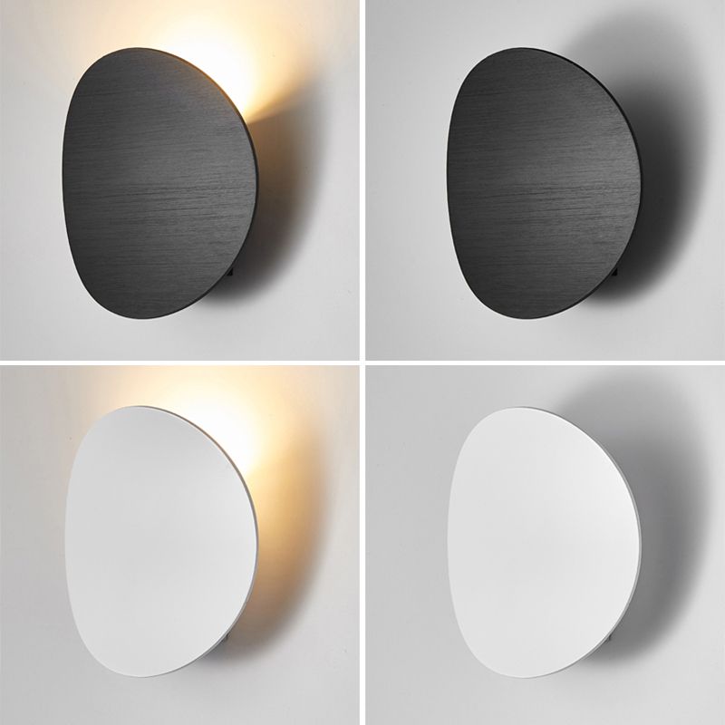 Metal Oval Shape Wall Sconce Modern Style 1- Light Wall Mount Lighting