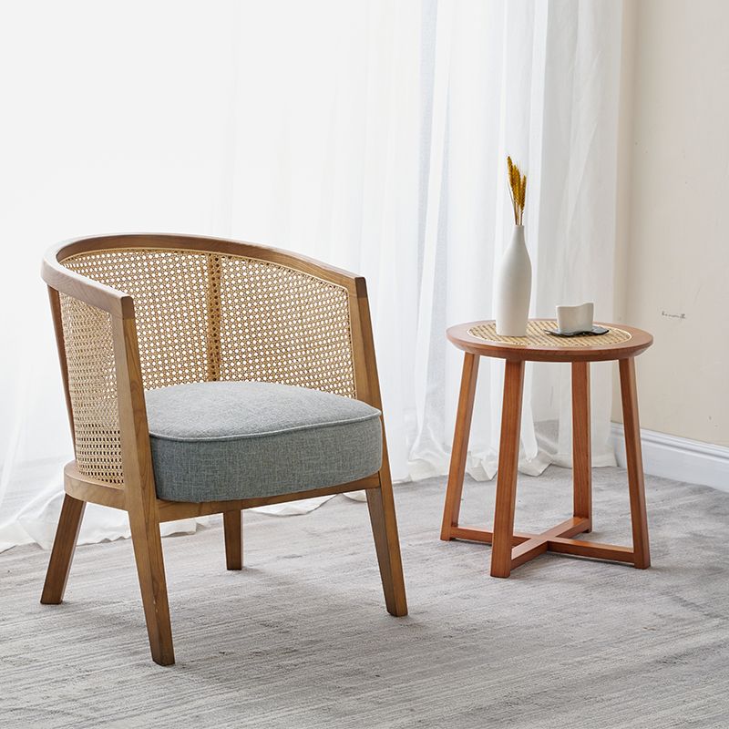 Traditional Wood Living Room Chair Basic Four Leg Accent Armchair