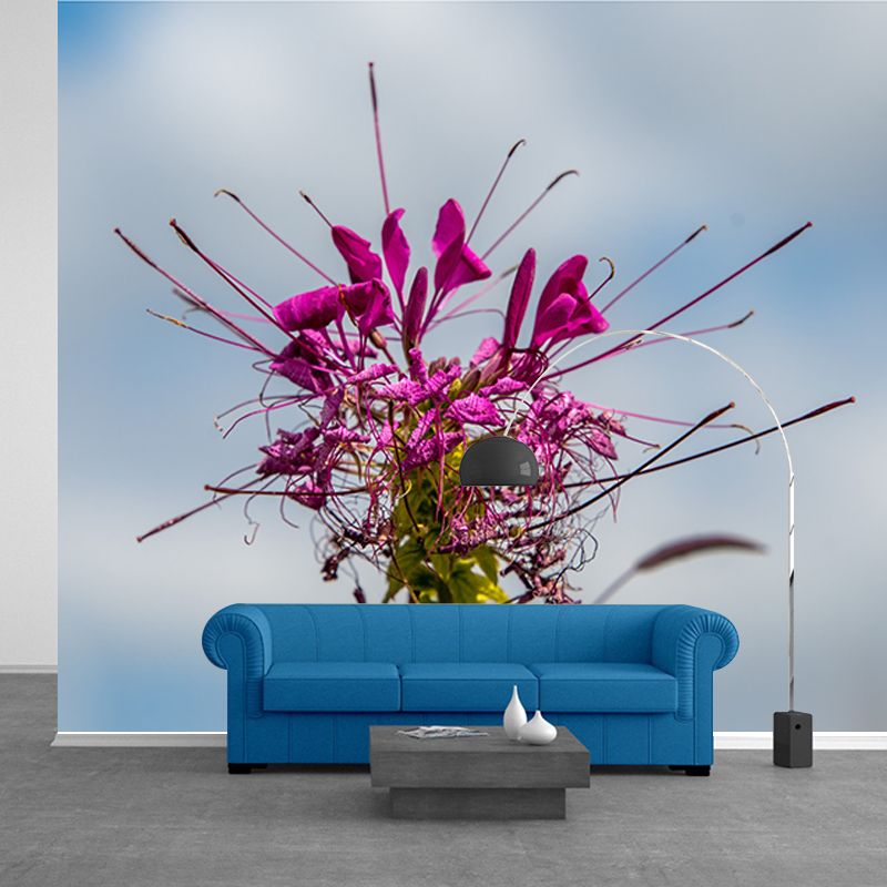 Flower Blossom Mural Wallpaper Modern Wall Covering for Sitting Room, Made to Measure