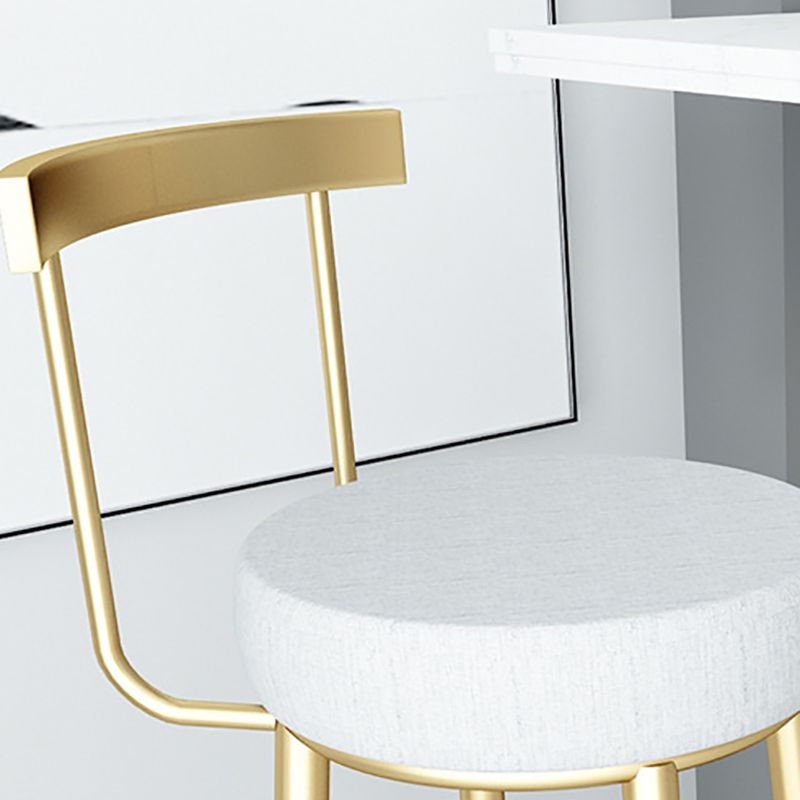 Glam Metal Bar and Counter Stool Low Back Stool with 4 Legs in Gold