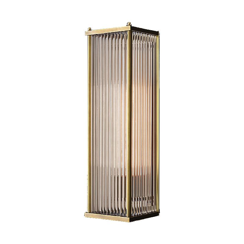 Modern Luxury Wall Lamp Rectangular Metal Wall Light with Crystal Shade