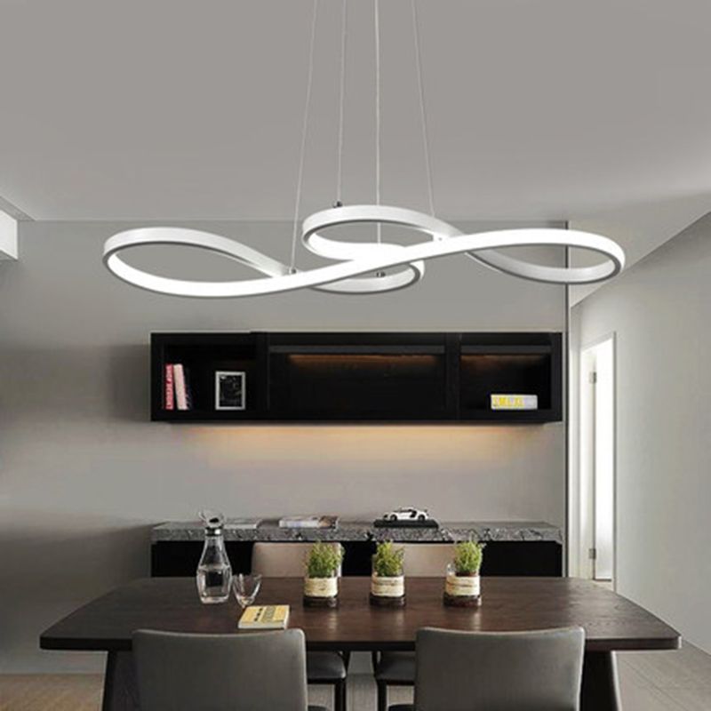 Modern Simplicity Spiral Chandelier Lamp Aluminum Hanging Pendant Lights for Restaurant