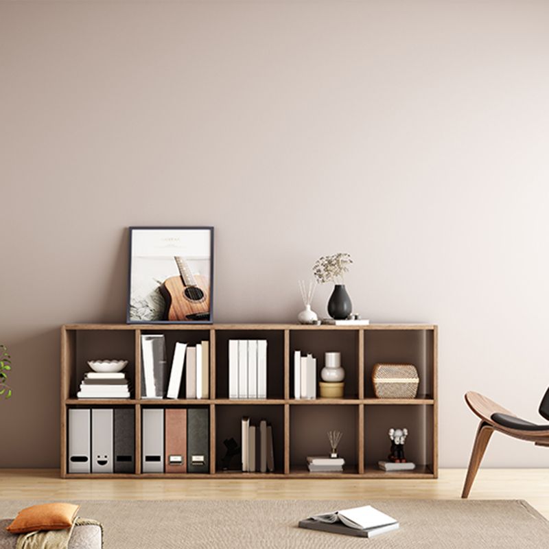 Contemporary Wooden Bookcase Standard Natural Bookshelf with Shelves