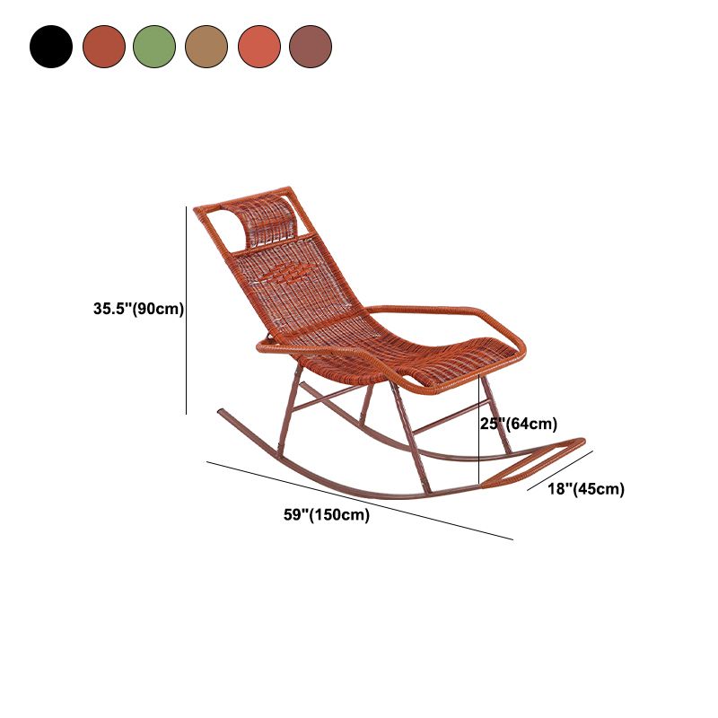 Modern Wicker Rocking Chair Reclining Woven Rattan for Home Decor
