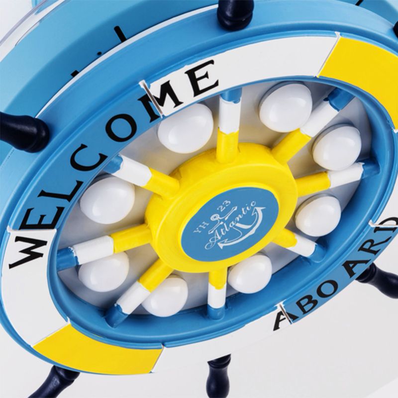 Remote Control Rudder Semi Flush Mount Mediterranean Metal Kids Bedroom LED Pendant Fan Light