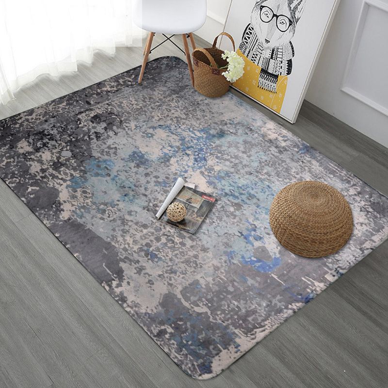 Creative Abstract Rug Multicolor Industrial Rug Polyester Pet Friendly Non-Slip Backing Washable Area Rug for Living Room