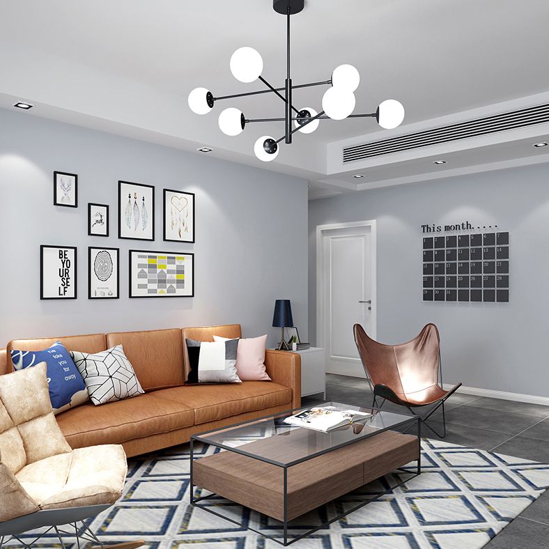 Burbujas sala de estar lámpara lámpara de lámpara vidrio de techo de estilo moderno luz en negro