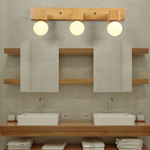 Bar Vanity Lighting Fixtures Modern Minimalist Style Wood Vanity Sconces