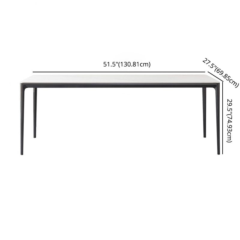 Minimalist Style Dining Table Set with Sintered Stone Table and PU Chairs