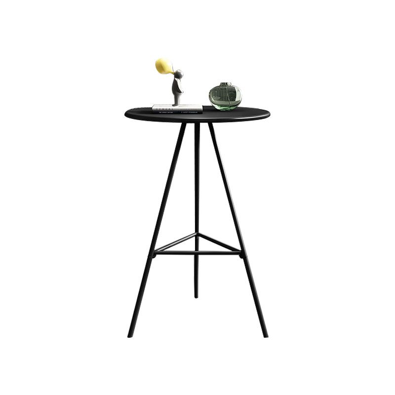 1/3/4/5 Pieces Industrial Iron Bar Table Set Round Bistro Set with Wood Top