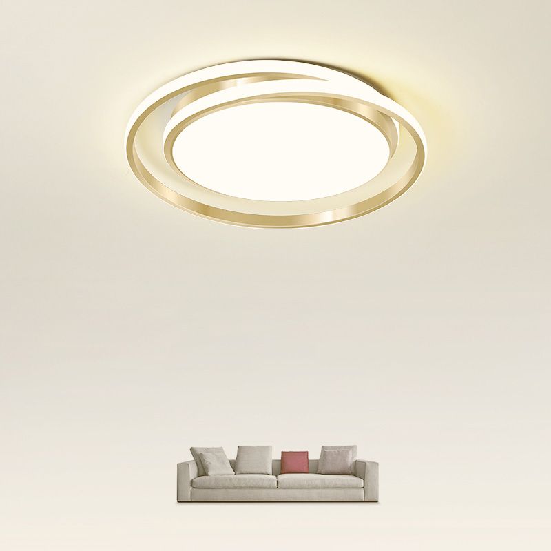 Round 1-Light LED Flush Light New Modern Acrylic Flush Mount Ceiling Light Fixtures for Bedroom