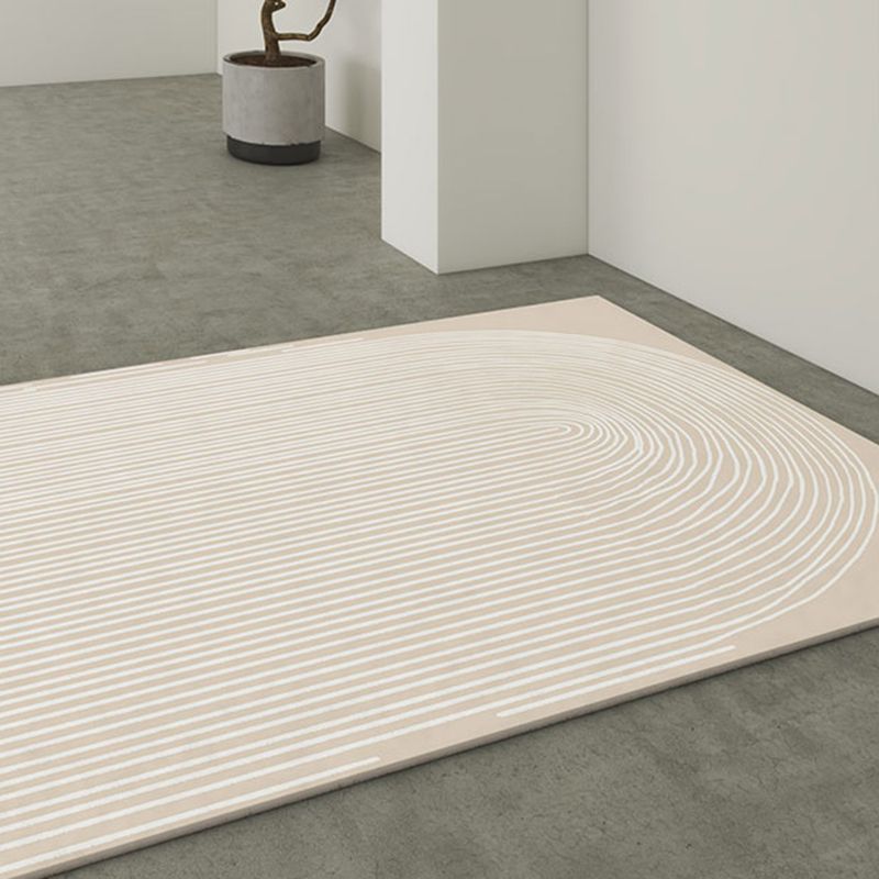 Solid Color Simplicity Area Carpet Polyester Random Stripe Indoor Rug Easy Care Rug for Living Room