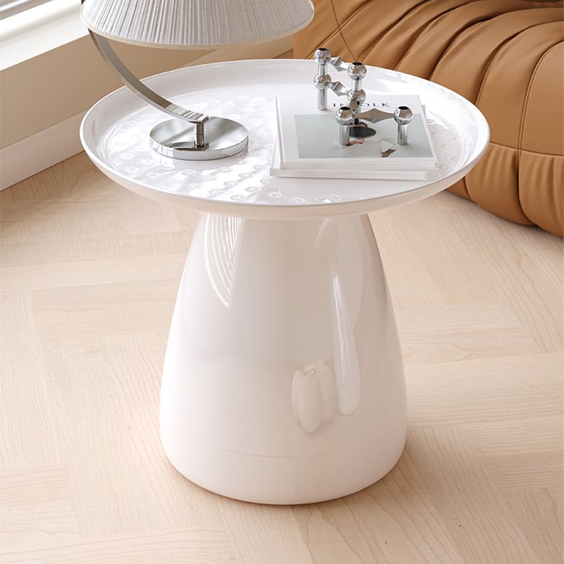 Pedestal End Table Plastic Round Side Sofa Side Accent Table with Tray Top