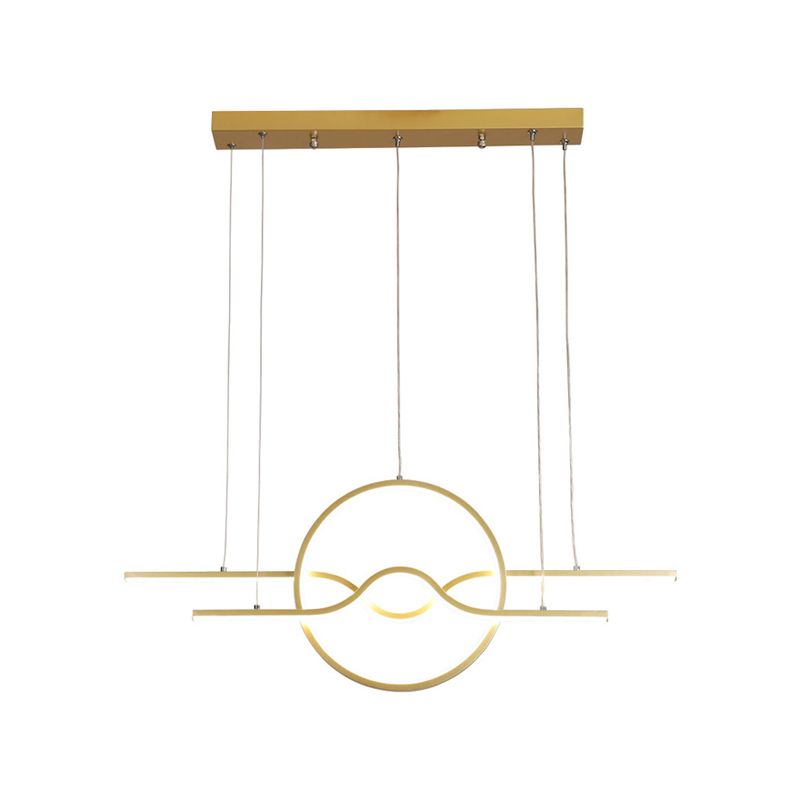 Idee di illuminazione dell'isola geometrica moderna lampadario metallo 3 luci del soffitto isola per sala da pranzo