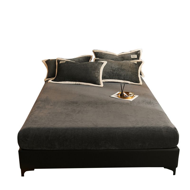 Soild Elegand Bed Sheet Set Flannel Fitted Sheet for Bedroom