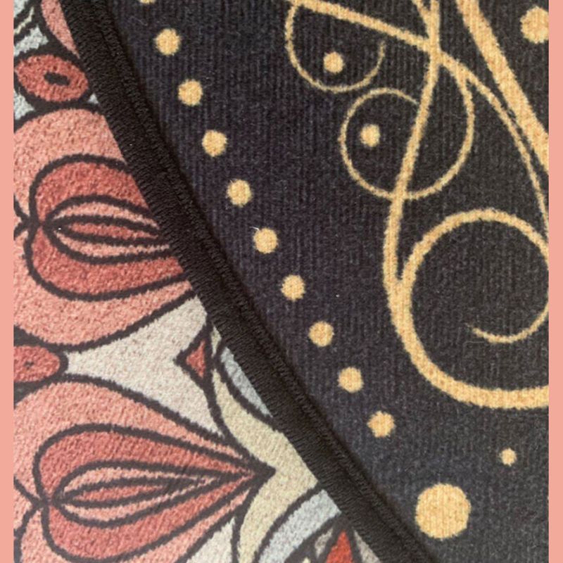 Red Living Room Area Carpet Shabby Chic Tribal Pattern Area Rug Non-Slip Backing Rug