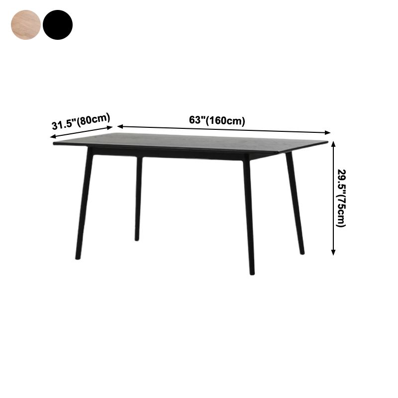 Rechthoek eigentijdse eetkamer tafel as massief houten tafel met 4 poten