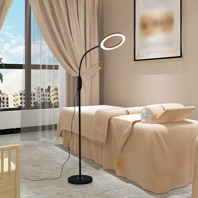 Modern Circle Shade Floor Lamp Metal 56" High LED Floor Light for Living Room