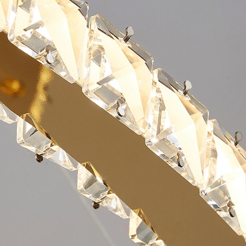 Contemporary Crystal Ceiling Hung Fixture Tiered Living Room Down Lighting Pendant
