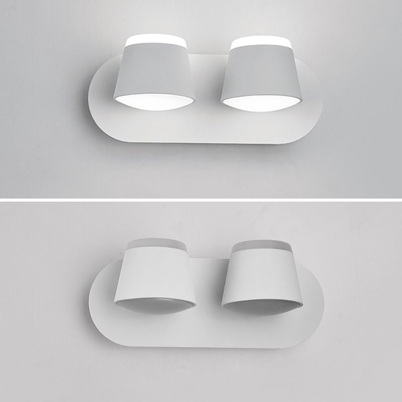 LED Modern Metal Wall Sconce Cone Shape Wall Light with Acrylic Shade for Bedroom