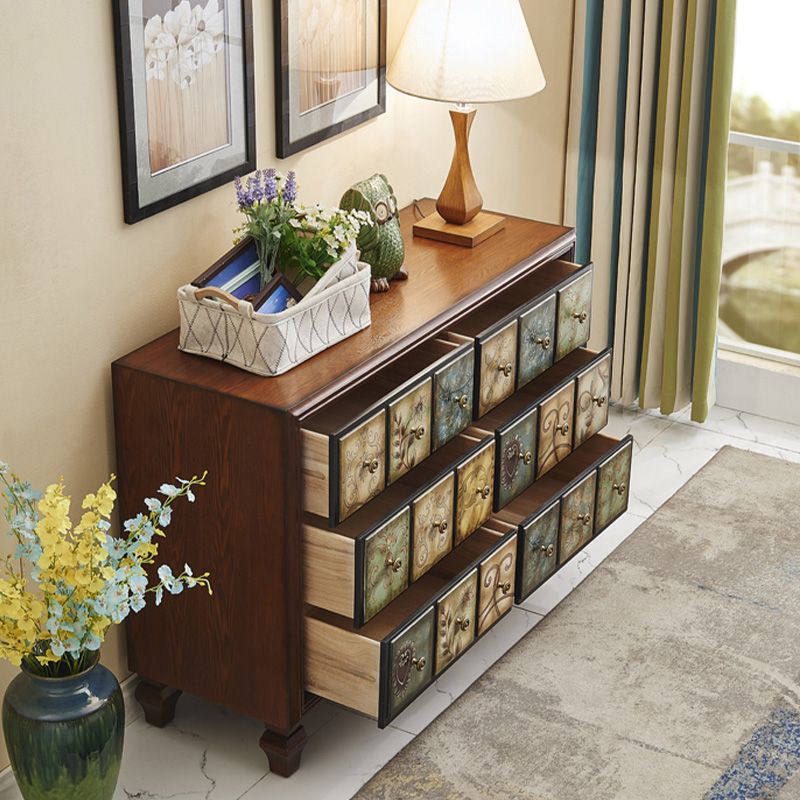 American Retro Storage Chest Solid Wood Storage Chest Dresser for Bedroom