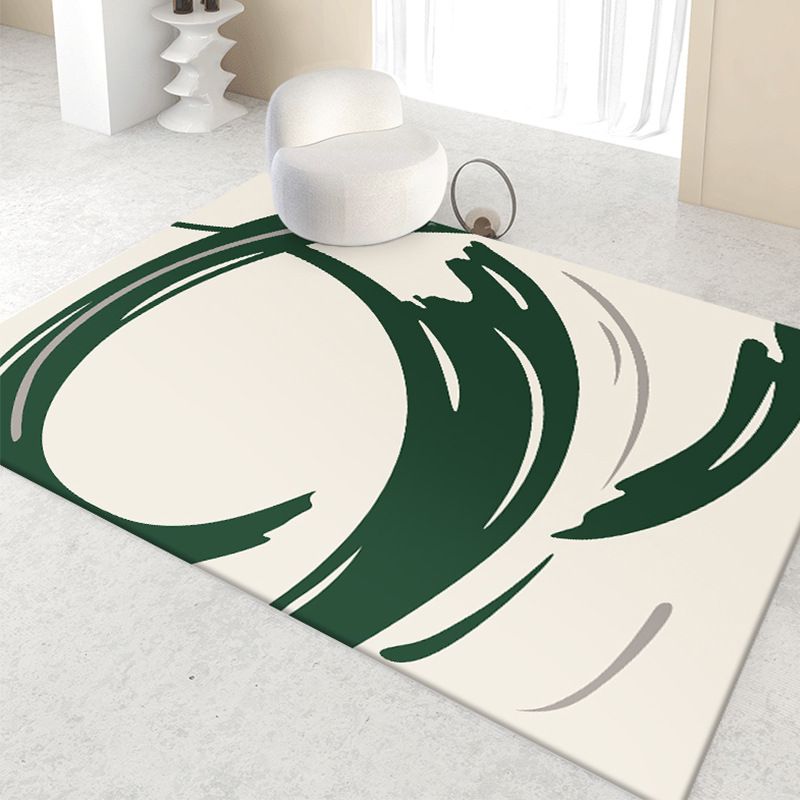 Simple Lines Rectangle Shape Rug Living Room Carpet Polyester Washable Area Rug