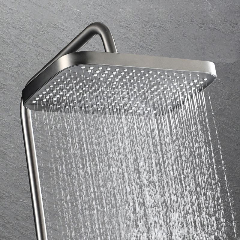 Modern Adjustable Water Flow Square Shower Faucet Shower Hose Shower System on Wall