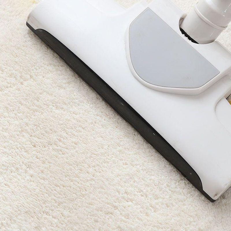 Beige Simple Rug Polyester Plant Rug Non-Slip Backing Rug for Drawing Room