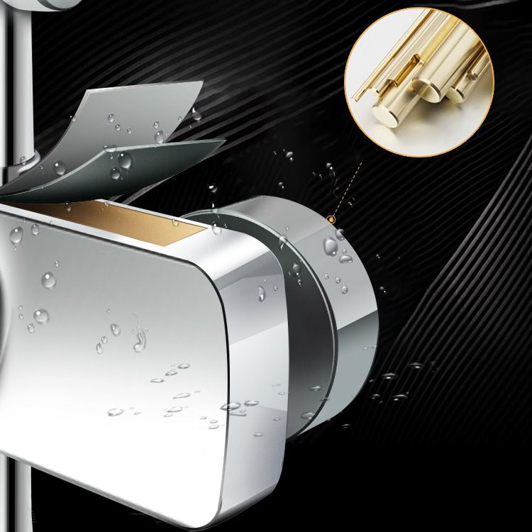 Modern Style Shower System Copper Rectangle Wall Mounted Shower System