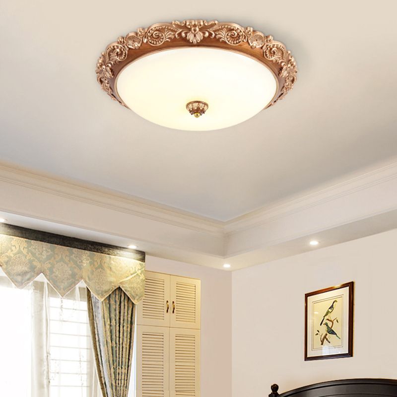 Bowl Flush Mount Lighting Fixtures Traditional Glass Flushmount