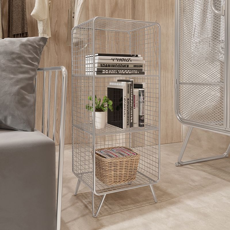 Modern Style Bookcase Vertical Metal Closed Back Bookshelf for Home