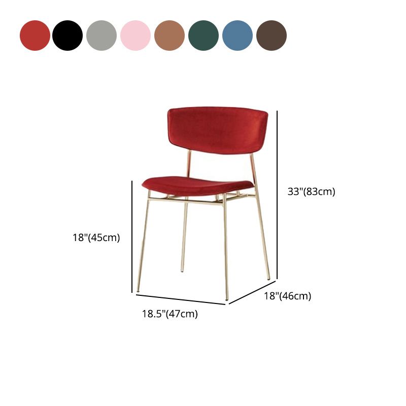 Upholstered Dining Chair Glam Style Open Back Side Chair for Indoor