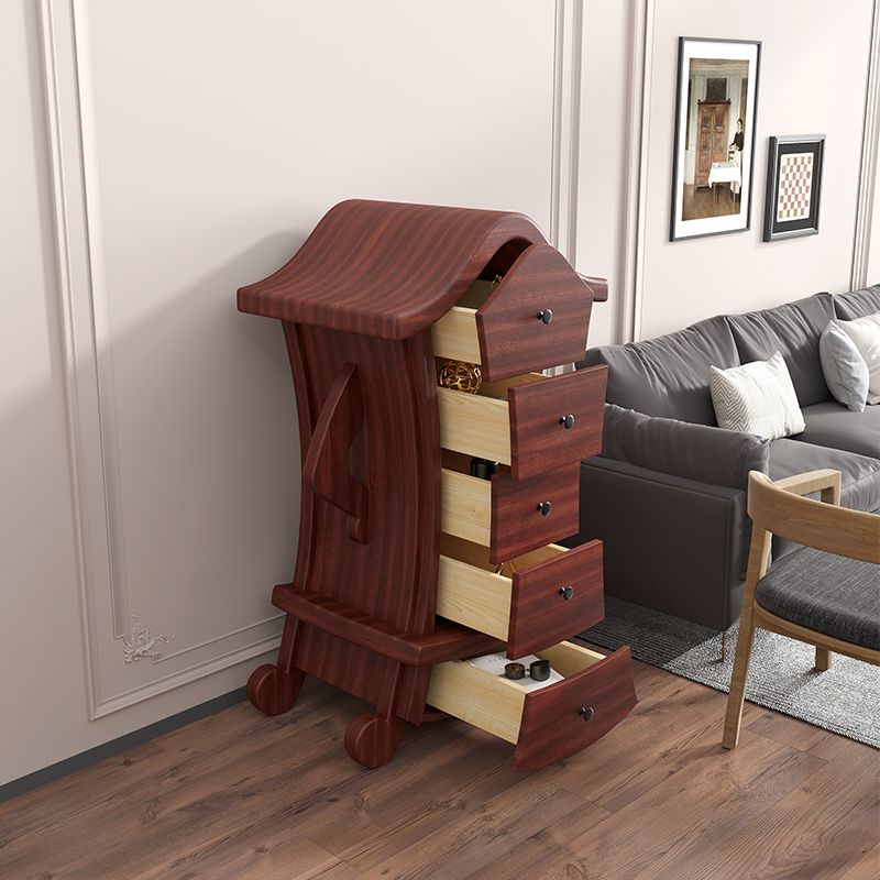 Contemporary Vertical Lingerie Chest Wood Storage Bachelor Chest for Home