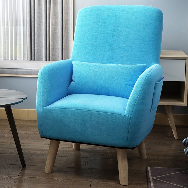 Contemporary Accent Armchair Modern Cotton Blend Accent Chair with Pillow