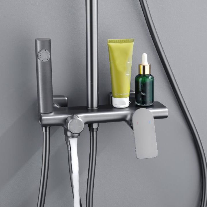 Temperature Control Shower System Valve Included Brass Wall Mounted Shower Combo
