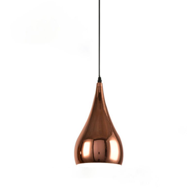 Metallschattierte Anhänger Light Kit Moderne Roségold -Hängeleuchte für Esszimmer