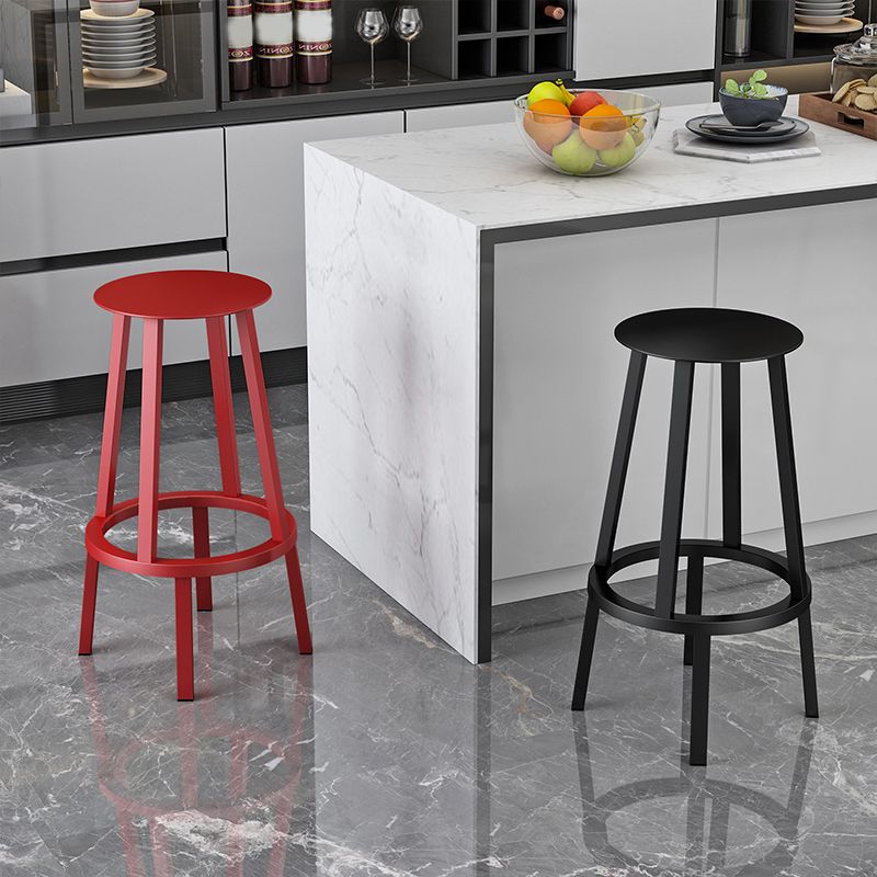 Industrial Rotatable Backless Counter Stool Iron Bar Stool with Pedal for Bar