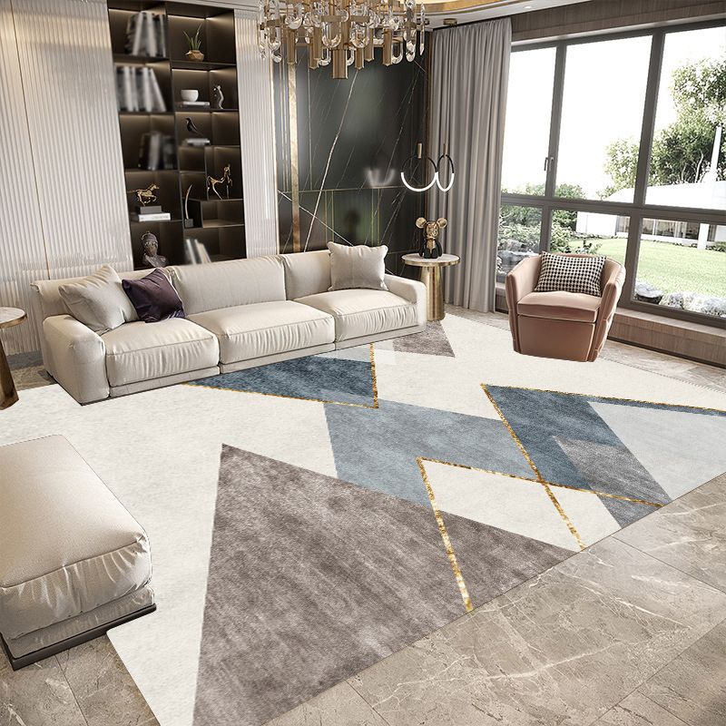 Gold Modern Teppich Polyester Graphic Teppich Waschbar Teppich für Wohnzimmer