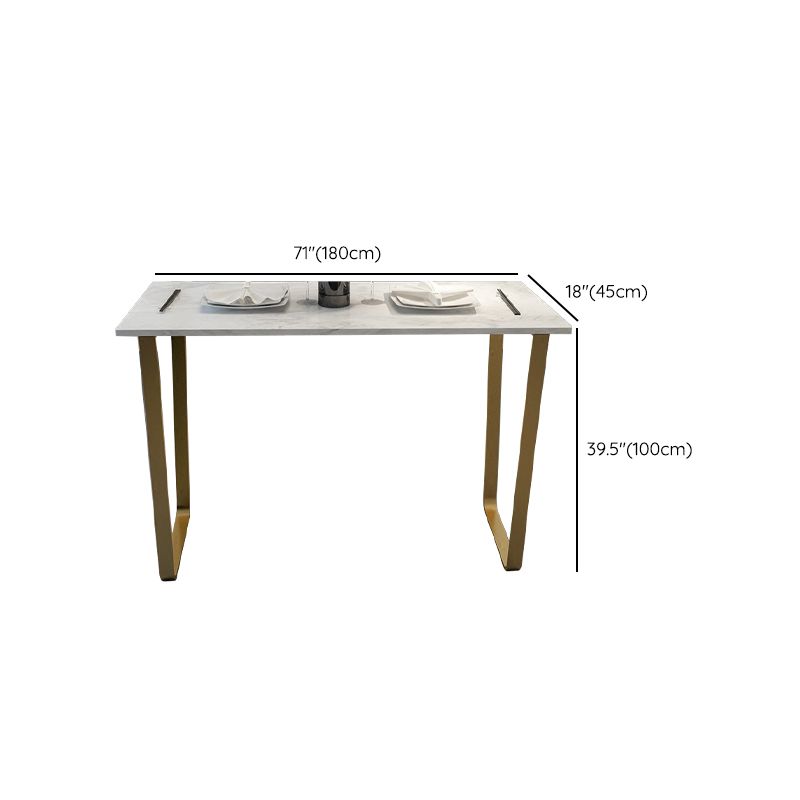 Glam Indoor Bar Dining Table White Marble Rectangle Counter Table