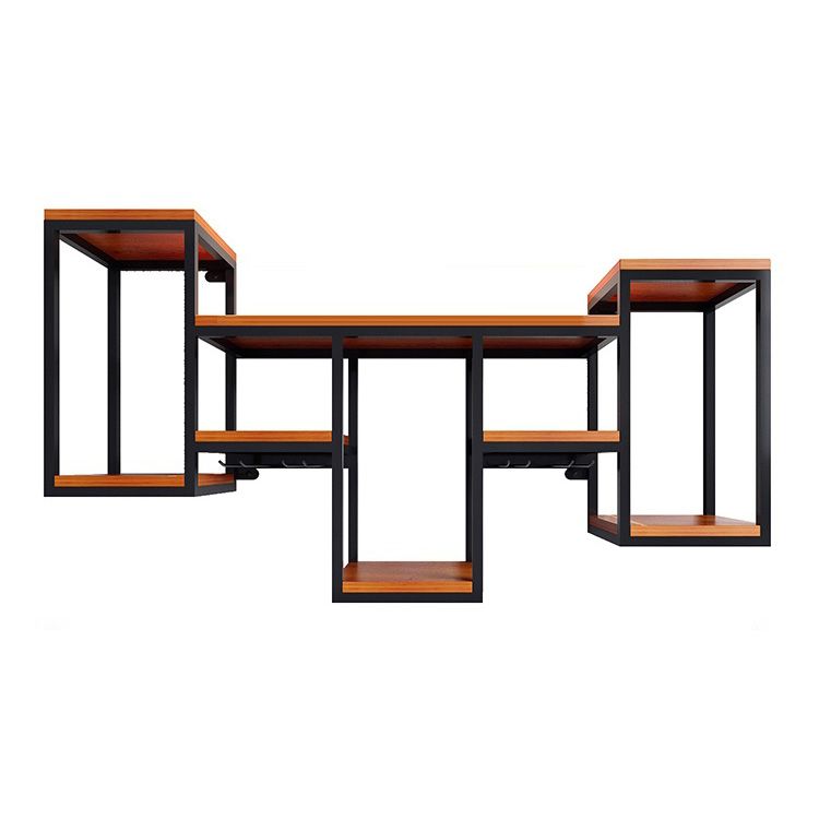 Iron Wall Mounted Wine Rack Industrial Wine Bottle & Glass Rack-41.7 x 7.8 x 23.6