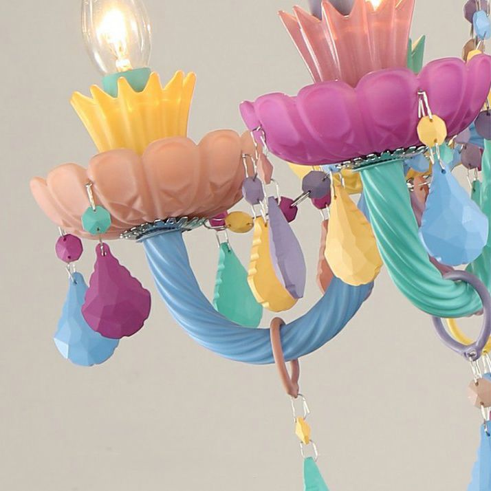 Lampada a soffitto multicolore in vetro Lampada candele in stile moderno